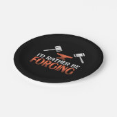 Ik zou liever Blacksmith Forge Hammer Gift meppen Papieren Bordje (Gekanteld)