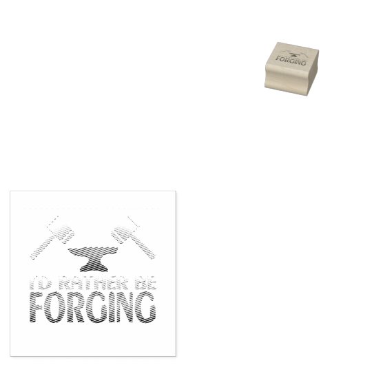 Ik zou liever Blacksmith Forge Hammer verslaan Rubberstempel (Gestempeld)