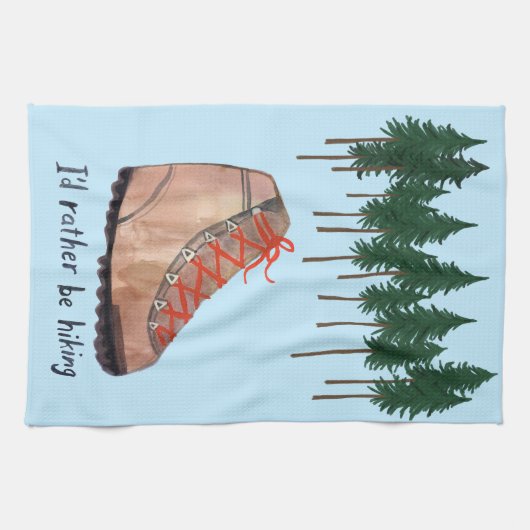 Ik zou liever BLAUW bomen hikken. Theedoek (Horizontaal)