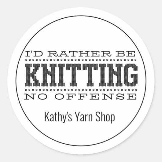 Ik zou liever blijven zitten ronde sticker (Voorkant)