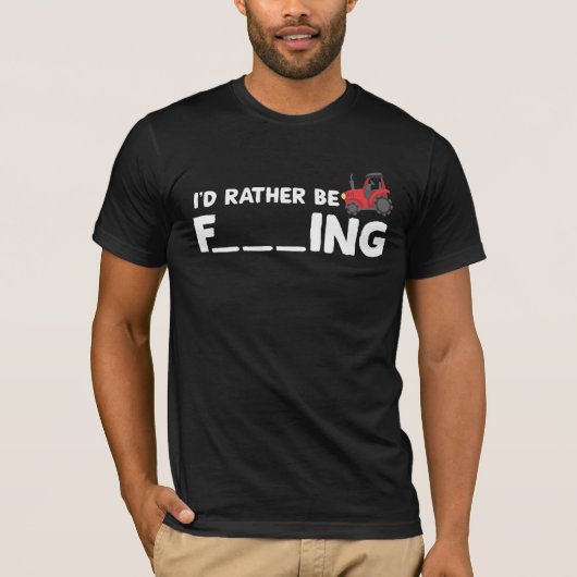 Ik zou liever boer zijn - grappige boer pun t-shirt (Voorkant)