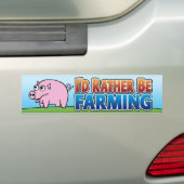 Ik zou liever boer zijn. (virtuele landbouw) bumpersticker (Op auto)