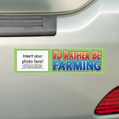 Ik zou liever boer zijn. (virtuele landbouw) bumpersticker (Op auto)