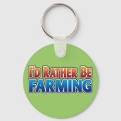 Ik zou liever boer zijn. (virtuele landbouw) sleutelhanger (Voorkant)