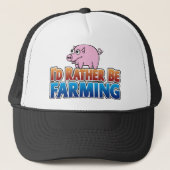 Ik zou liever boer zijn. (virtuele landbouw) trucker pet (Voorkant)