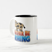 Ik zou liever boer zijn. (virtuele landbouw) tweekleurige koffiemok (Voorkant links)