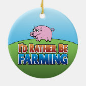 Ik zou liever boeren zijn - PIG Keramisch Ornament (Achterkant)