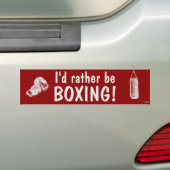 Ik zou liever boksen! bumpersticker (Op auto)