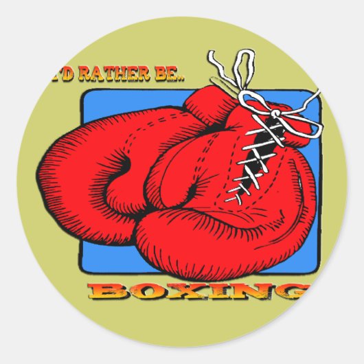 Ik zou liever boksen ronde sticker (Voorkant)