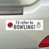 Ik zou liever bowlen! bumpersticker (Op auto)
