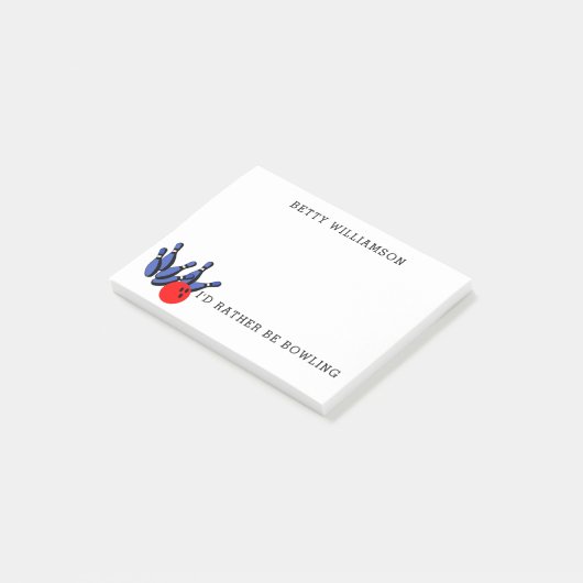 Ik zou liever bowlen, gepersonaliseerd post-it® notes (Schuin)