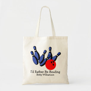 Ik zou liever bowlen, gepersonaliseerd tote bag