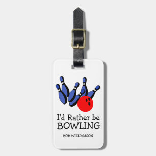 Ik zou liever bowlen, gepersonaliseerde Bagagelabe Bagagelabel
