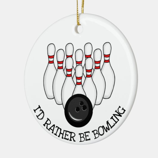 Ik zou liever Bowling Kerstmis zijn Keramisch Ornament (Links)