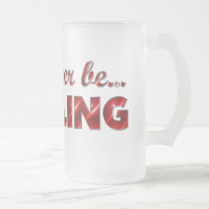 Ik zou liever BOWLING (rood) zijn Matglas Bierpul