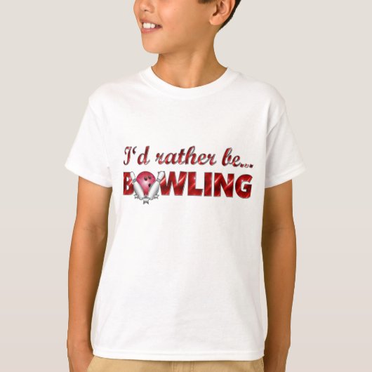Ik zou liever BOWLING (rood) zijn T-shirt (Voorkant)