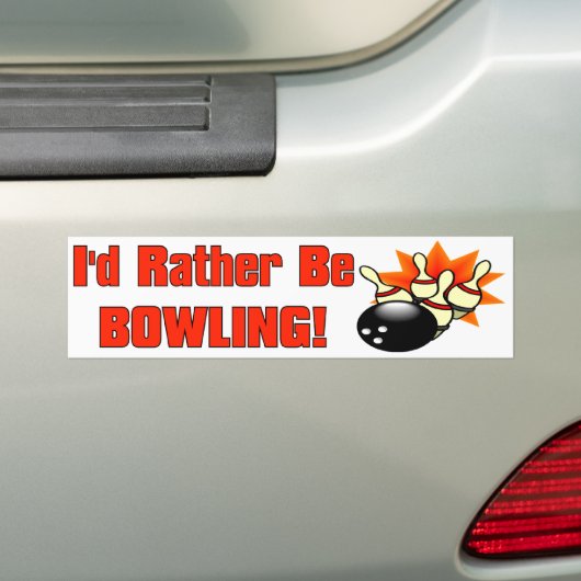Ik zou liever Bowling zijn Bumpersticker (Op auto)