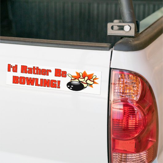 Ik zou liever Bowling zijn Bumpersticker (Op Truck)