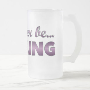 Ik zou liever BOWLING zijn (Paars) Matglas Bierpul