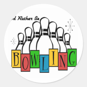 Ik zou liever Bowling zijn Ronde Sticker