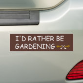 ik zou liever bruin tuinieren bumpersticker (Op auto)