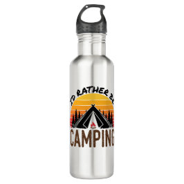 Ik zou liever Camping Retro Sunset zijn Waterfles