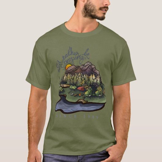 Ik zou liever Camping zijn T-shirt (Voorkant)
