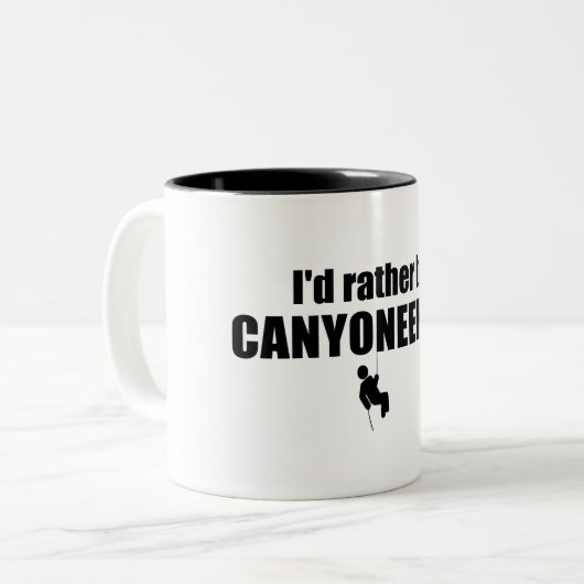 Ik zou liever Canyoneering zijn Tweekleurige Koffiemok (Voorkant links)