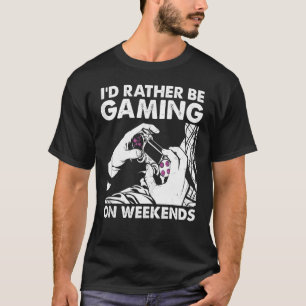 Ik zou liever computergame Geek spelen voor Online T-shirt
