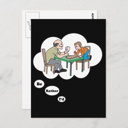 Ik zou liever Cribbage spelen Briefkaart (Voorkant / Achterkant)