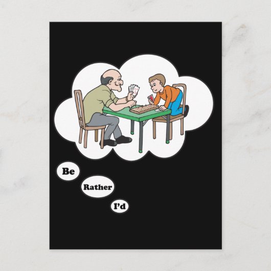 Ik zou liever Cribbage spelen Briefkaart (Voorkant)