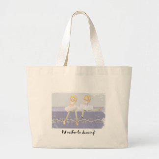Ik zou liever dansen! grote tote bag