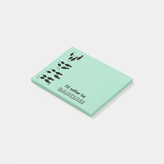 Ik zou liever danserende ballroom danservoetstappe post-it® notes (Schuin)