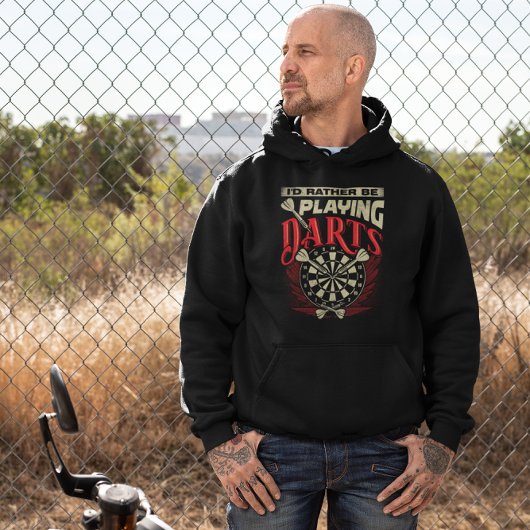 Ik zou liever darts spelen - sarcastische dart Hum Hoodie