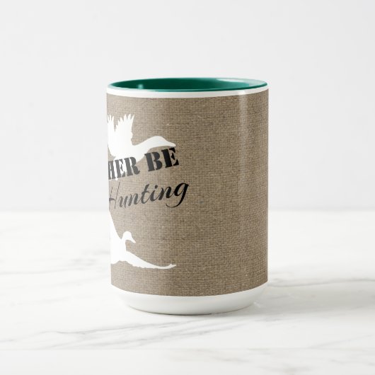 Ik zou liever Duck Hunting Ducks and Burlap zijn Mok (Midden)