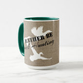 Ik zou liever Duck Hunting Ducks and Burlap zijn Mok (Voorkant links)