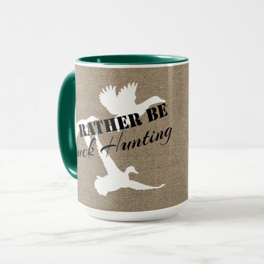 Ik zou liever Duck Hunting Ducks and Burlap zijn Mok (Voorkant links)
