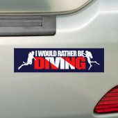 Ik zou liever duiken bumpersticker (Op auto)