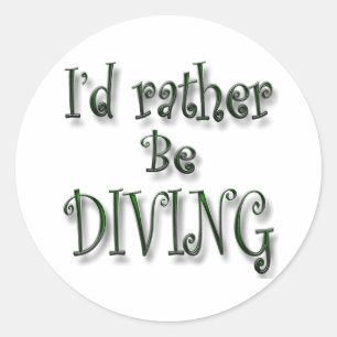Ik zou liever duiken ronde sticker