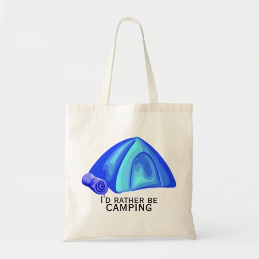Ik zou liever een blauwe tent kamperen tote bag (Voorkant)