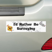 Ik zou liever een enquête houden bumpersticker (Op auto)