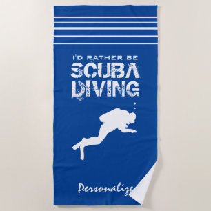 Ik zou liever een grappige scuba-duiker-cadeautje strandlaken