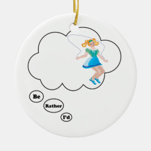 Ik zou liever een Jumping Rope zijn Keramisch Ornament