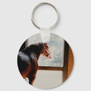 Ik zou liever een paard achter de rug zijn sleutelhanger