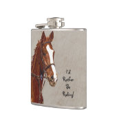 Ik zou liever een paardenfles zijn. heupfles (Links)