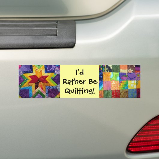 Ik zou liever een quilting doen bumpersticker (Op auto)
