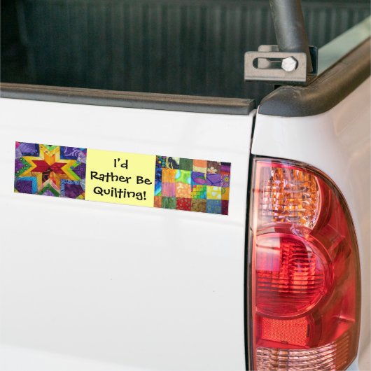 Ik zou liever een quilting doen bumpersticker (Op Truck)