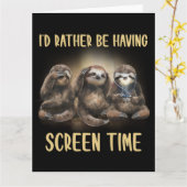Ik zou liever een schermtijd hebben, een grappige kaart (Gele Bloem)