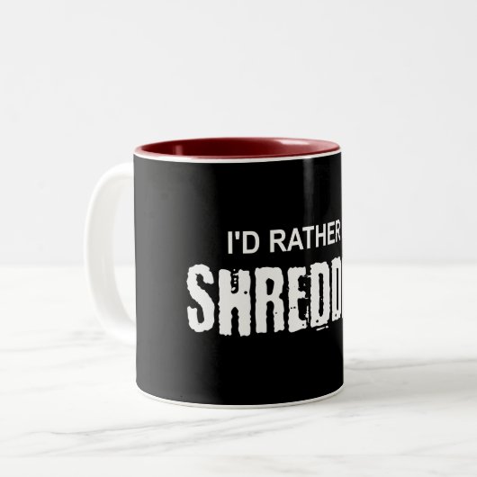 Ik zou liever een shredding zijn tweekleurige koffiemok (Voorkant links)