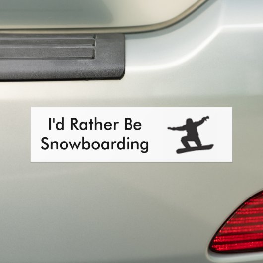 Ik zou liever een snowboarden zijn bumpersticker (Op auto)